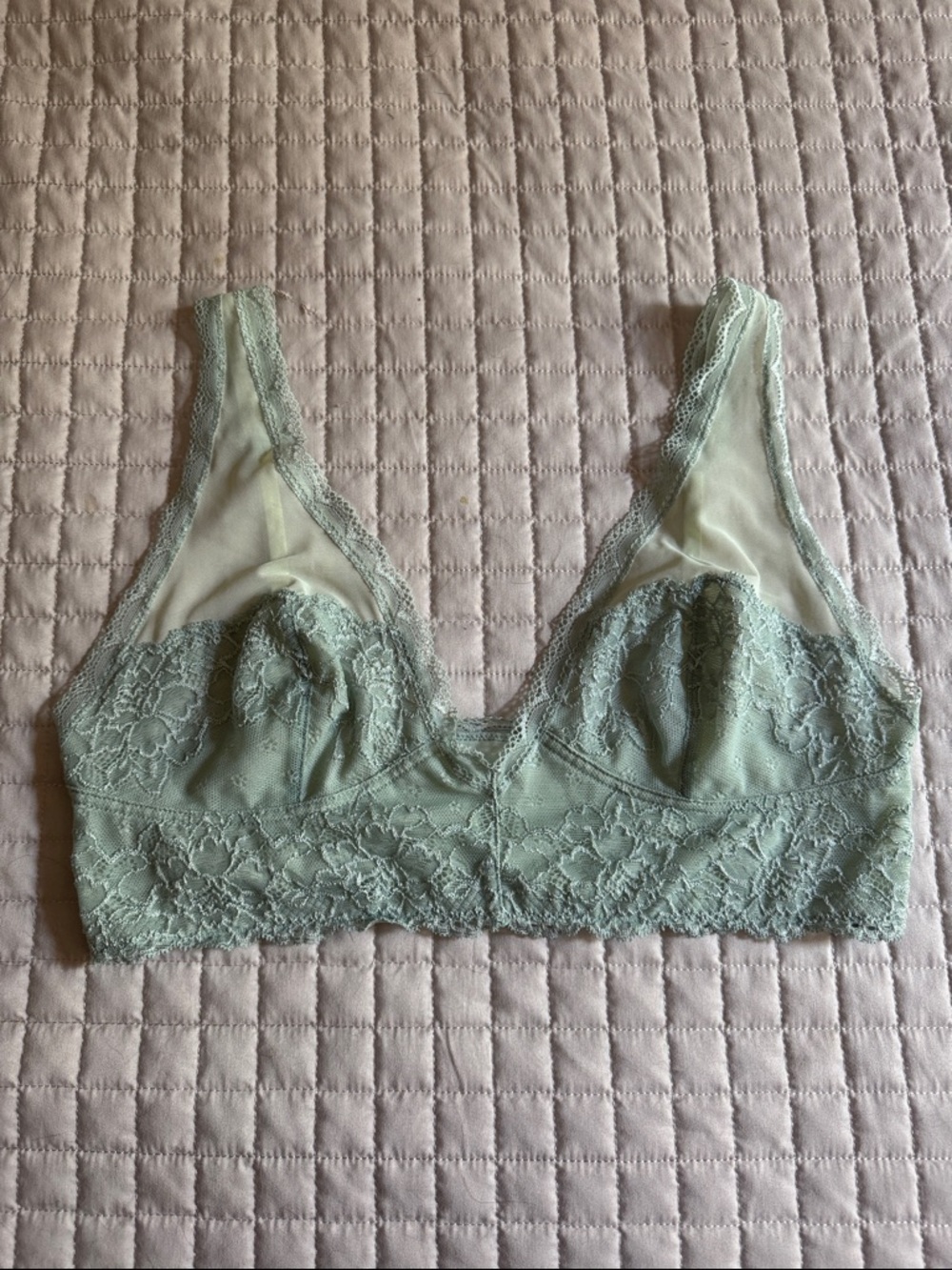 Free People Lace Bralette in Sage/Mint